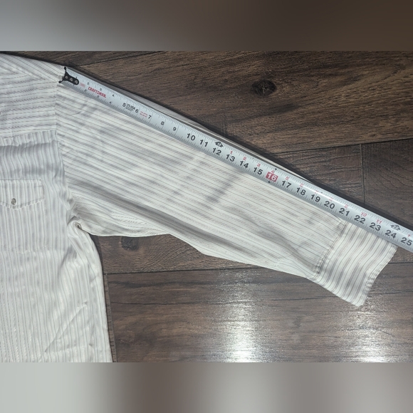 Roper Shirt Mens XXL Regular White Western Button Up Pearl Snap Striped Print - Picture 9 of 14